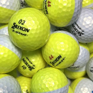 12 Premium AAA Srixon Z-Star Divide Used Golf Balls..Yellow and White...X and XV