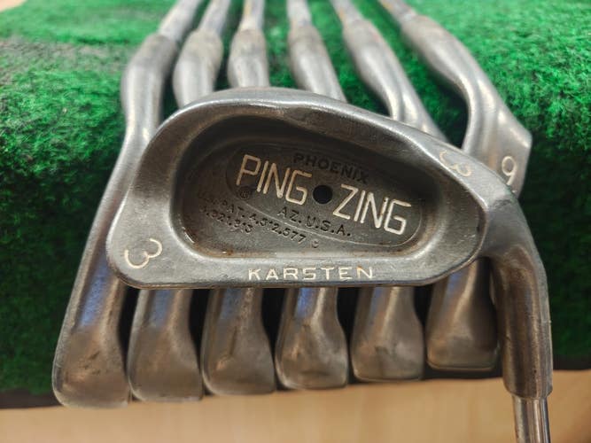 Ping Zing Black Dot Iron Set 3-9 Steel Shaft Stiff Flex KTM Matching Serial #s