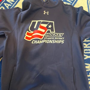 USA Blue Men's Large Under Armour Sweatshirt (Used)