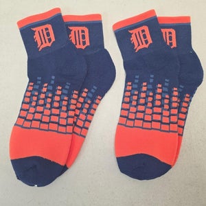 60619-31 Mens MLB DETROIT TIGERS 1/4 Socks Lot of 2 Pair LARGE New