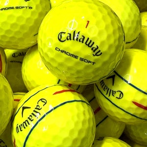 24 Yellow Callaway Chrome Soft  Near Mint AAAA Used Golf Balls