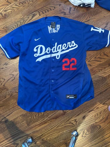 Clayton Kershaw Blue Baseball Jersey (Used)