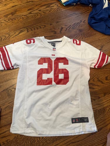 Saquon Barkley NY Giants White XL Kids Unisex Nike Jersey (Used)