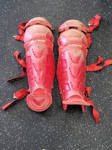 Used All-star Lg912ps Catchers Leg Guards Red Intermed 11849-s000041010