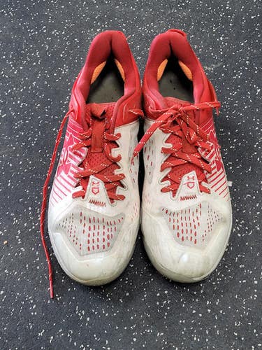 Used Under Armour Yard Bb Sb Cleats Red And White Senior 11.5 11849-s000041014
