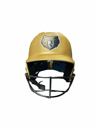 Used Easton Gold Sz 6 1 2- 6 7 8 Batting Helmet W Mask Gold One Size 11834-s000052798