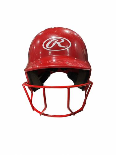 Used Rawlings 6 1 4-6 7 8 Red Helmet Batting Helmet W Mask Red One Size 11834-s000052769