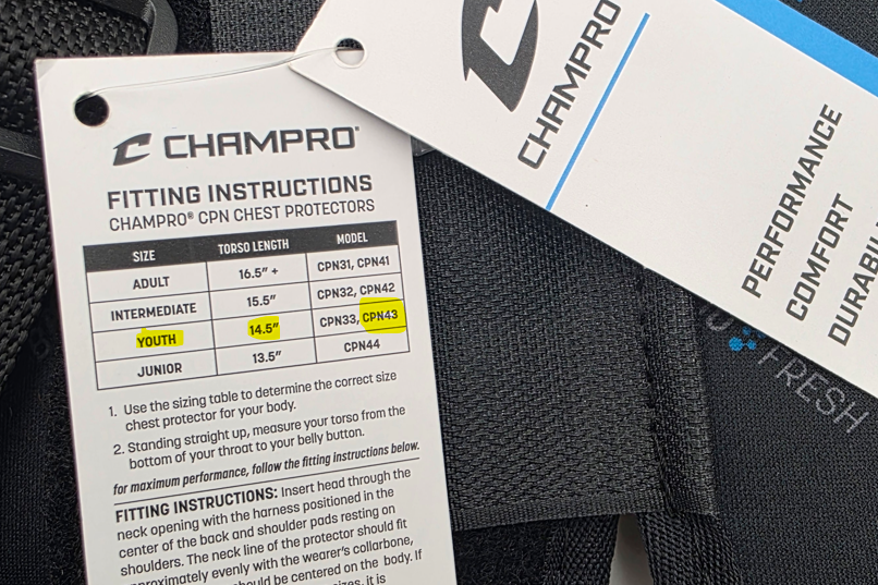 Champro Optimus Select Plus Catcher Helmet & Chest Protector Youth