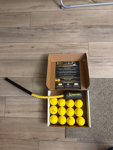 Rope Bat Ultimate Swing Trainer Combo - Includes 12 Training Balls & Original Box