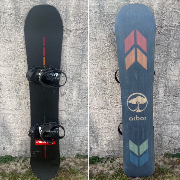 union bindings on arbor snowboard Hemlock Binding The Stage 15 highback is made of Duraflex ST nylon and features a bushing for increased freestyle flex Arbor System Series Rental snowboard