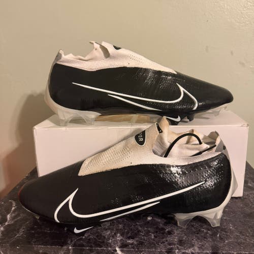 Nike Vapor Edge Elite 360 Flyknit 'Black White' Football Cleats Men's Sz 12.5