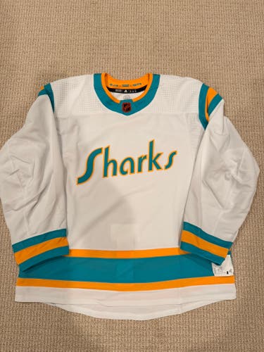 San Jose Sharks Reverse Retro 1.0 Team-Issued Jersey Size 56