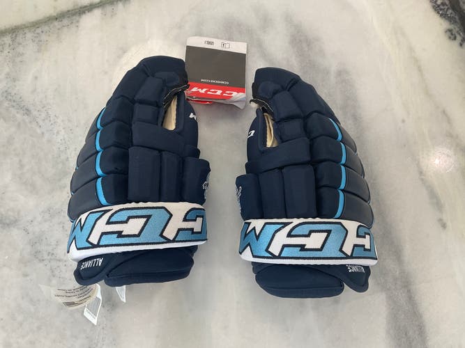 CCM Custom Blue and White Florida Alliance Gloves 13" Pro Stock (New)