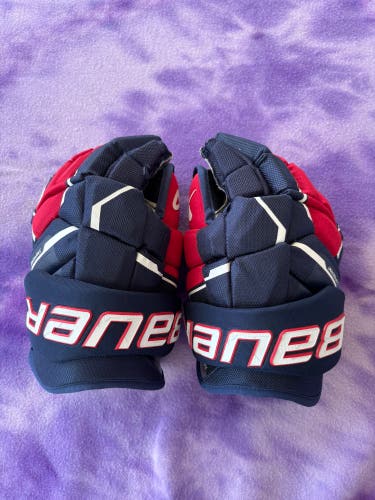 Blue Senior Bauer Supreme Mach Gloves 13" (Used)