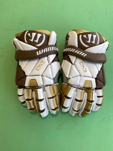 MINT CONDITION Large Warrior Evo QX Lacrosse Gloves 13" | LEHIGH UNIVERSITY PLAYER ISSUED