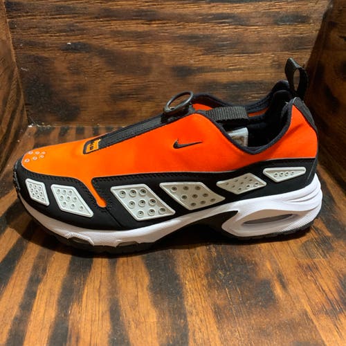 Nike Air Sunder Max Low Top Sneakers Orange Black White Zip Lace Up Size 7