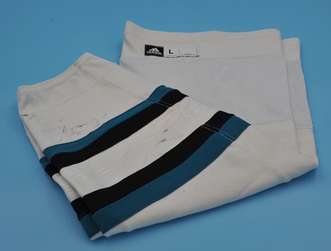 Adidas San Jose Sharks game-used White Evolve socks size L
