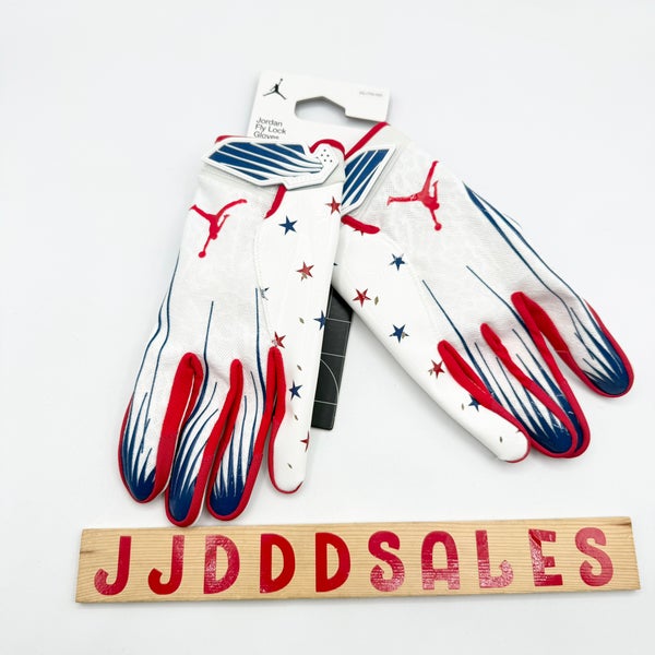 Nike Jordan Fly Lock 2.0 Football Gloves NFL USA Stars Men's Sz