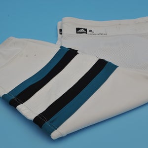 Adidas San Jose Sharks game-used White Evolve socks size XL