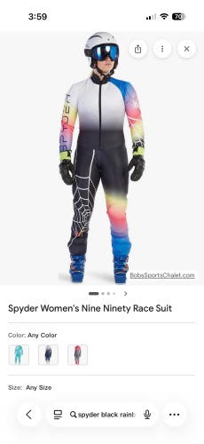 Women's XL Spyder Nine Ninety GS Padded Racing Ski Suit (Used)