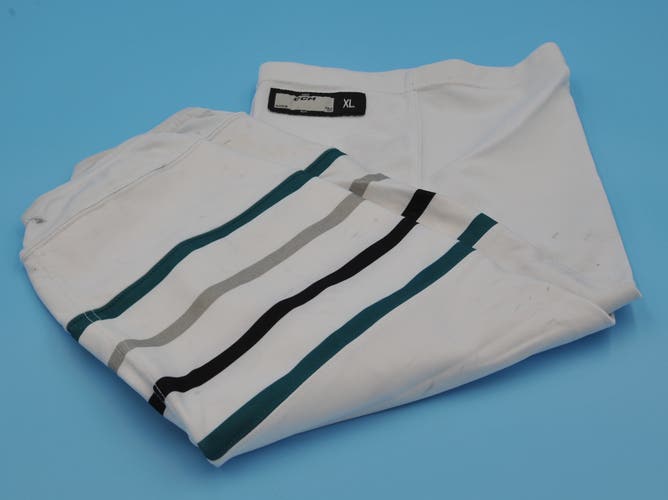 San Jose Barracuda CCM White Game-Worn Socks XL