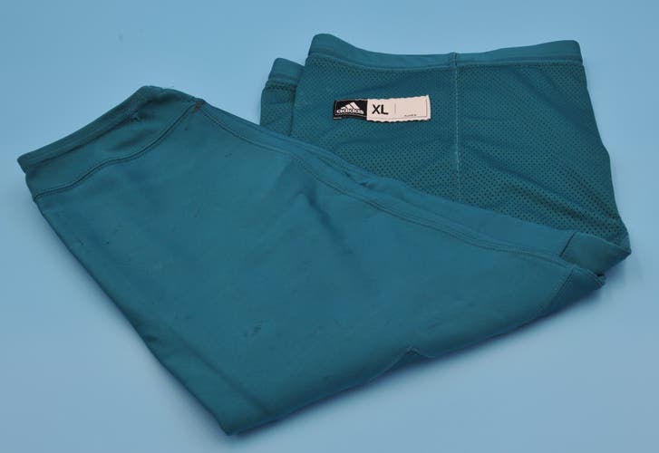 San Jose Sharks used Adidas Solid Teal Practice Worn Socks XL