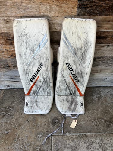 White Large Senior Bauer Vapor 2X Pro Goalie Leg Pads