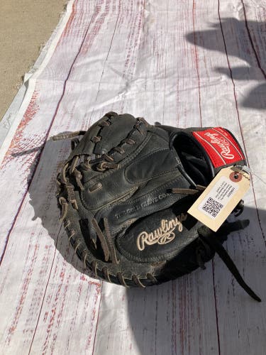 Black Rawlings Premium Series RH Catcher's Baseball Glove 32.5" (Used)