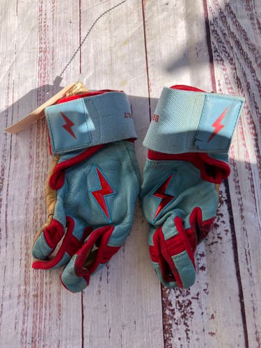 Blue Medium Bruce Bolt Batting Gloves (Used)