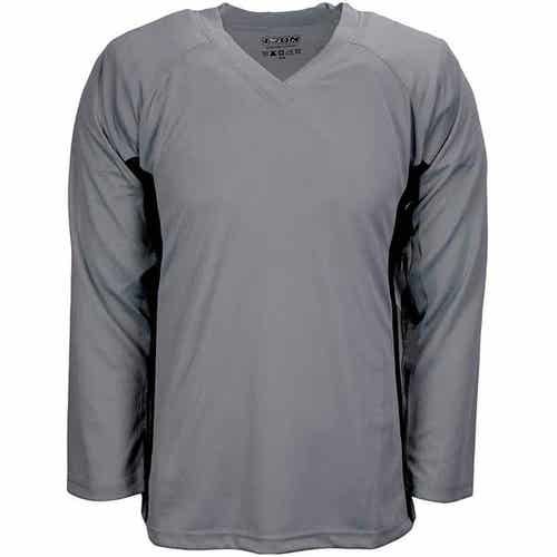 Hockey practice jersey Senior Adult size Med medium GRAY / silver (with white and black)