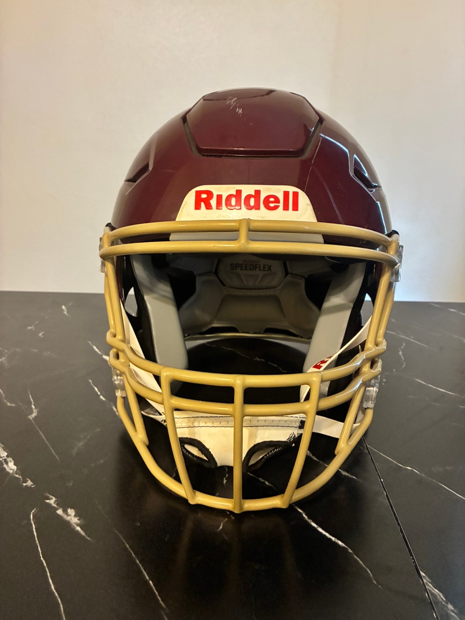 maroon riddell speedflex helmet White Out (2025) Inflatable liner that Riddell SpeedFlex Game Issued /