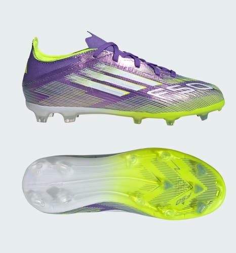 Adidas F50 Elite FG Purple Rush Cloud White Lucid Lemon GS Sz 13k New JH7714