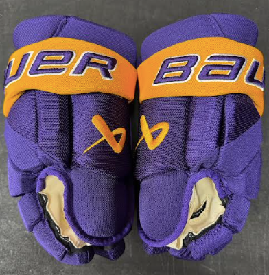 Brand New Pro Stock Bauer Vapor Hyperlite Gloves 13" Purple/Gold Colour