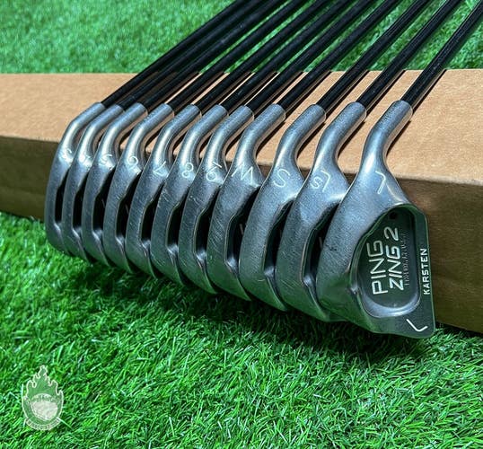 Used RH Ping Black Dot Zing 2 Irons 3-PW/SW/SL/LW Stiff Flex Graphite Golf Set