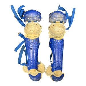 Used Louisville Slugger Shin Guards Catchers Leg Guards Royal Blue Youth 11450-s000523414