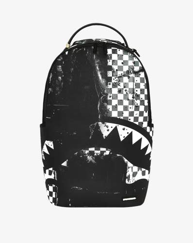 Sprayground Painted Over Check Backpack Unisex Black Adjustable Strap SPR252