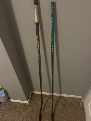 Junior CCM Right Handed Hockey Stick 50 Flex and Junior Bauer Right Handed Hockey Stick 50 Flex