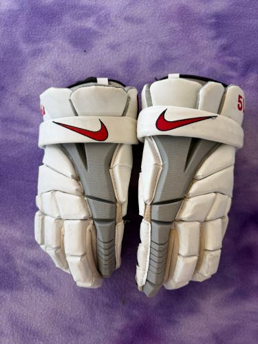 Cornell Nike Vapor Elite Gloves #51 - White/Grey/Red (Jeff Teat)