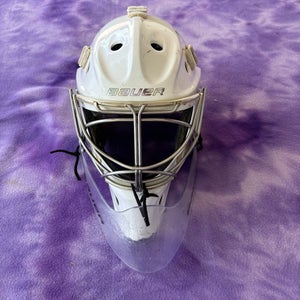 White Senior Bauer NME VTX Goalie Mask (Used) Fit 1