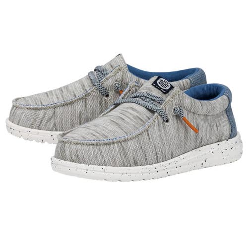 Hey Dude Wally Jersey 40217-007 Little Kids 4 Gray Moc Toe Slip-On Shoes HAM639