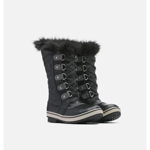 Sorel Tofino II 1690541-010 Kids 5 Black Faux Fur Waterproof Winter Boots HAM610