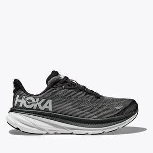 Hoka One One Clifton 9 1131170-BWHT Kids 3.5 MD Black White Running Shoes HAM634