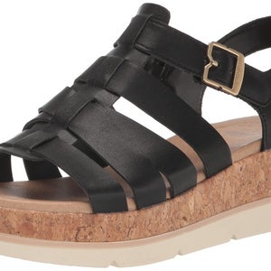 Dr. Scholl's Only You Sandal Womens 10M Black Adjustable Strap Platform HTAT1310