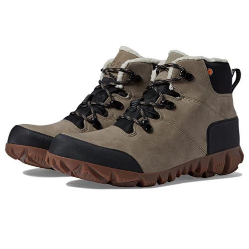 Bogs Arcata Urban Leather Mid Winter Boots Women's 7 M Gray Waterproof HTAT1334