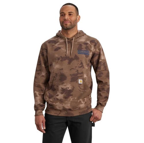 Carhartt Hoodie Men's Small Soft Sepia Camo Loose Fit Midweight Pullover JAX1633