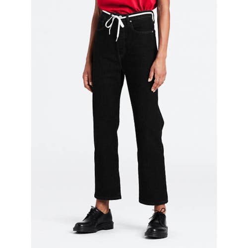 Levi's Ribcage Jeans Womens 31X29 Black Cotton Denim Straight Leg Ankle JAX1678