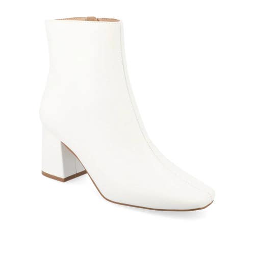 Journee Collection Haylinn Boots Women's 9.5 White Faux Leather Bootie LION1070