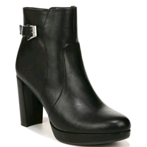 Naturalizer Braxton I6499S3002 Boots Women's Black Leather Ankle Bootie LION1059