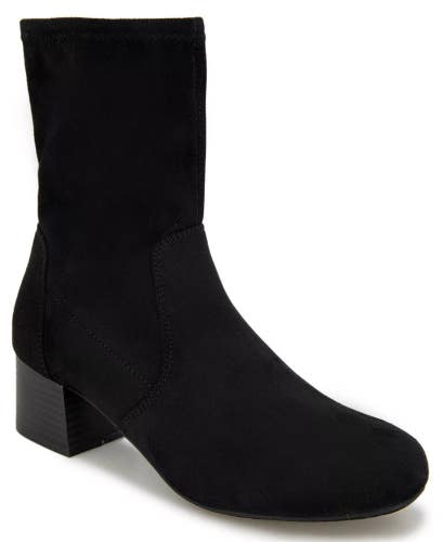 Kenneth Cole Reaction Road Stretch Boots Women's 5M Black Suede Bootie LION1078