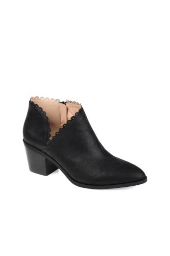 Journee Collection Tessa Boots Women's 7M Black Faux Suede Ankle Bootie LION1071